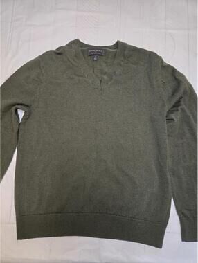 Banana Republic Olive Green V-Neck Sweater